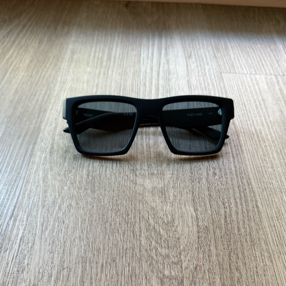 quay australia fast lane blue modern geometric square sunglasses eyewear NEW